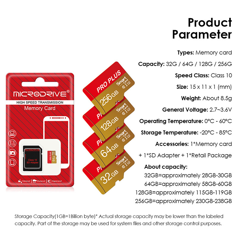 Microdrive-Pro-Plus-TF-Speicherkarte-64G128G256G-Klasse-10-Hochgeschwindigkeits-Micro-SD-Karte-Flash-2007216-17